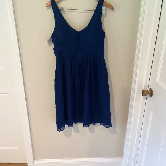 J. Crew Silk Chiffon Heidi Dress Dark Cove 93100 NWT Size 12 - Picture 7 of 9